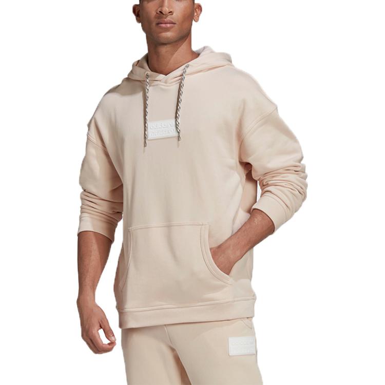 Adidas Originals Trefoil Double Logo Emblem Simplistic Casual Sports Pullover Sweatshirt Men Sweatshirt Khaki GN3311