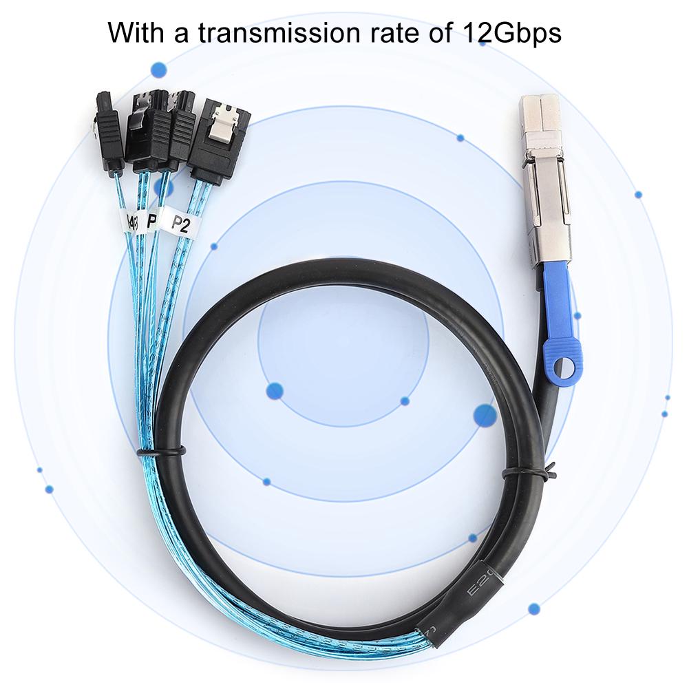H0402 Mini SAS Cable SFF-8644 to 4 x SATA External Server Hard Disk Computer Accessories