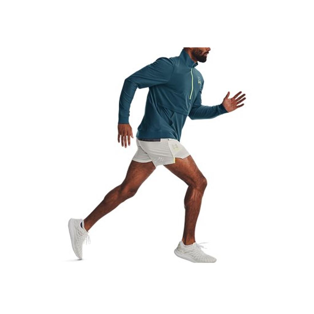 Under Armour Logo Print Running Shorts Men Bottoms Grey 1376504-006