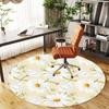 1pc Daisy Flower Pattern Round Chair Mat Area Rug - Non-Slip, Floor Mat for Office, Bedroom, and Indoor Decor C1118130