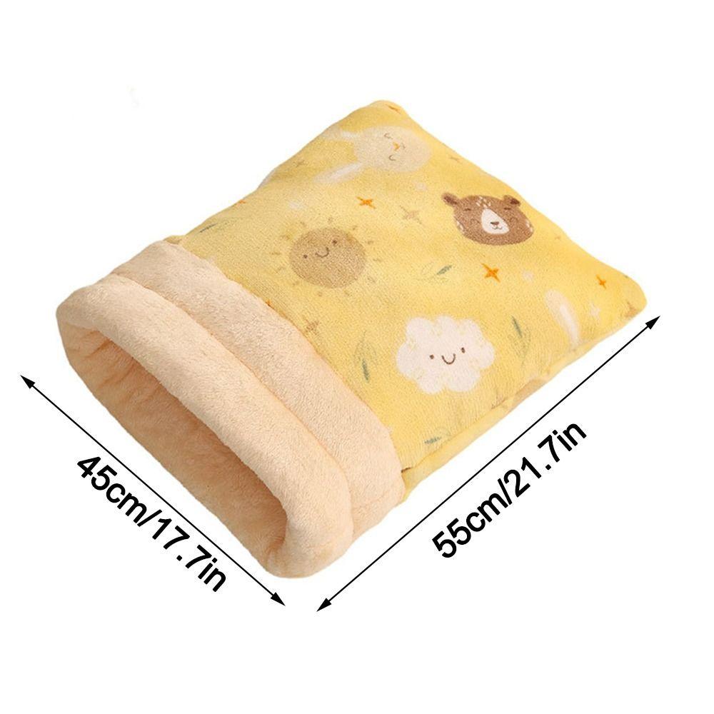 Cute Cat Sleeping Bag Thickened Cartoon Cat Nest Mat Winter Warm Pocket Type Kitten Quilt Bed Pet Supplies