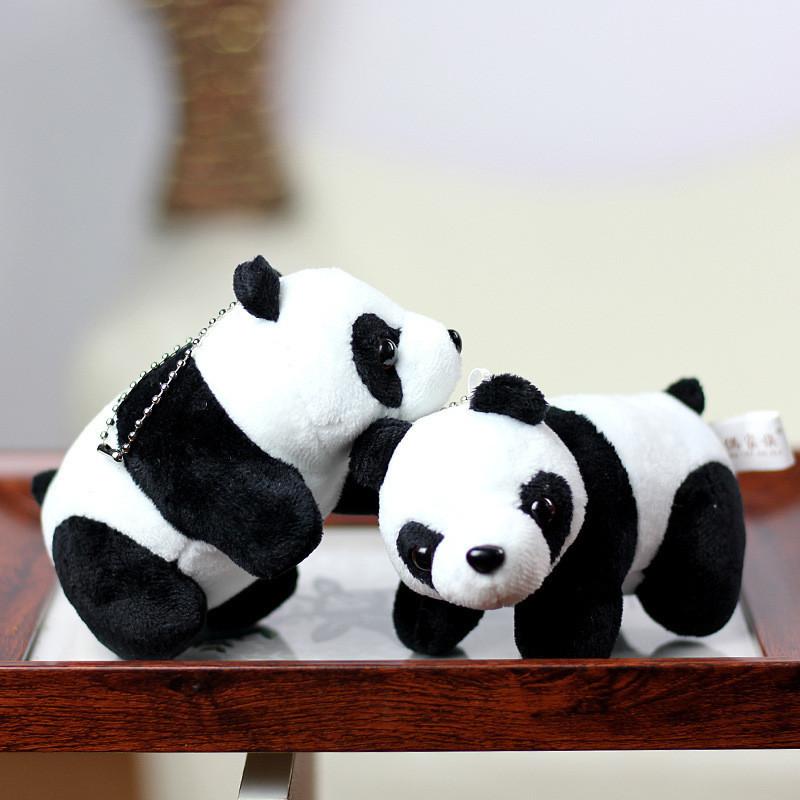 Realistic Panda Plush Toy Soft Stuffed Animal Cute Panda Doll Keychain Gift