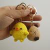 Cute Kapibara Crochet Keychain Handmade Cartoon Pendant Creative Knitted Animal Key Ring Bag Hangging