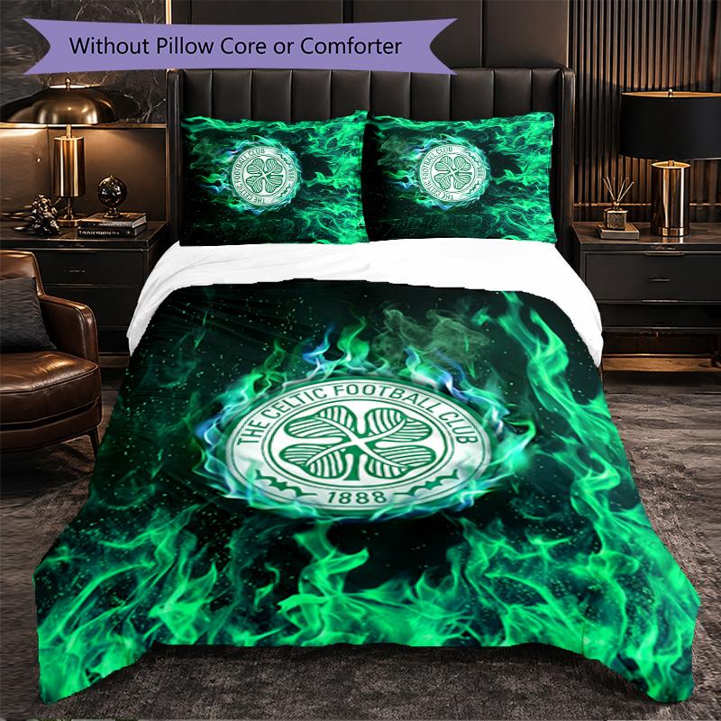 Biancheria da Letto a Tema Celtic FC Set 3 Pezzi Copripiumino Biancheria da Letto Decorativa Per Camera Adolescenti Decorazione Casa