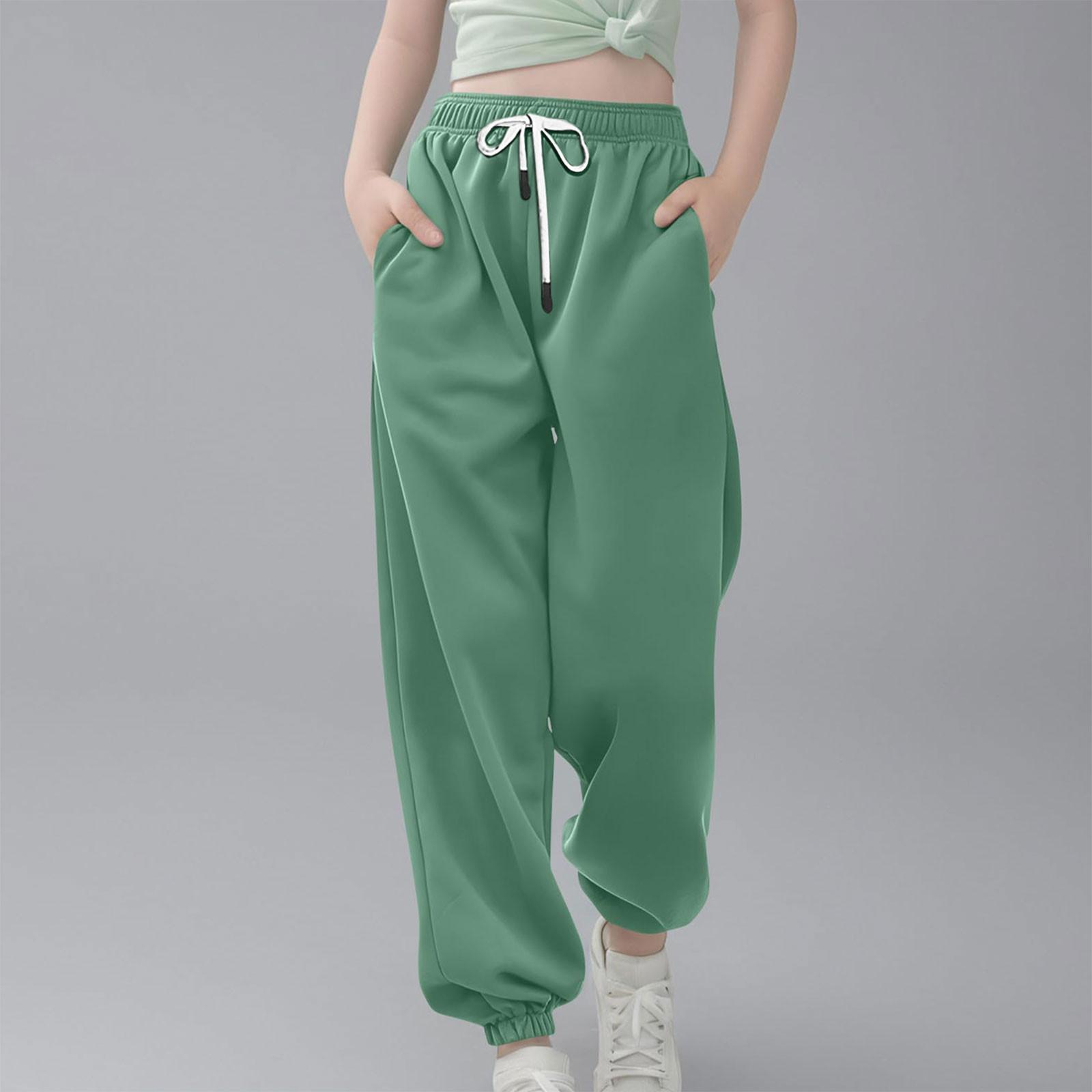 

Дитяча мода Однотонні повсякденні штани Спортивні штани Штани на шнурках Еластичний пояс Шнурки на шнурках Штани на шнурках 120