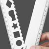 5Piece Black White Plastic Foldable Ruler Set Non Slip Surfaces Precise Centimeter Inch Marking Study Tool