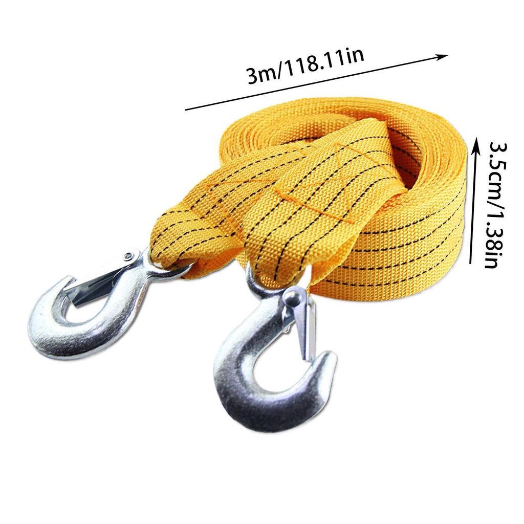 Automotive Tow Rope - Tow Cable for Trucks, Yellow Vehicles, Cars | Nylon Recovery