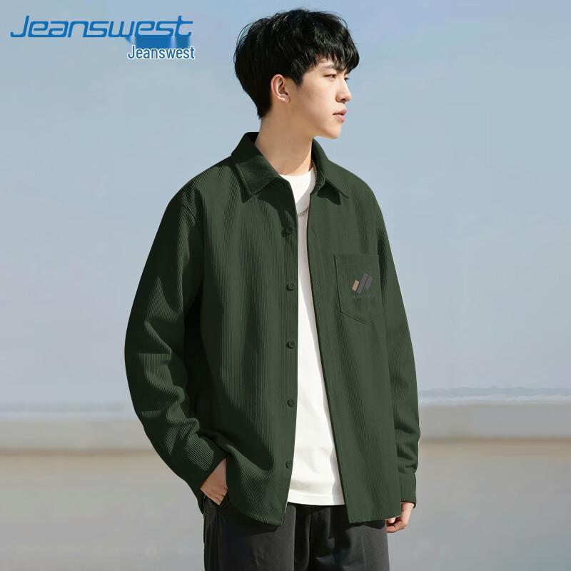 Мужская ретро вельветовая свободная рубашка с длинным рукавом Jeanswest 3XL