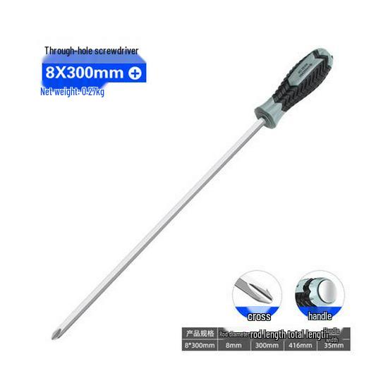 Hammerable Through-Tang Screwdriver with Flathead & Phillips Bits