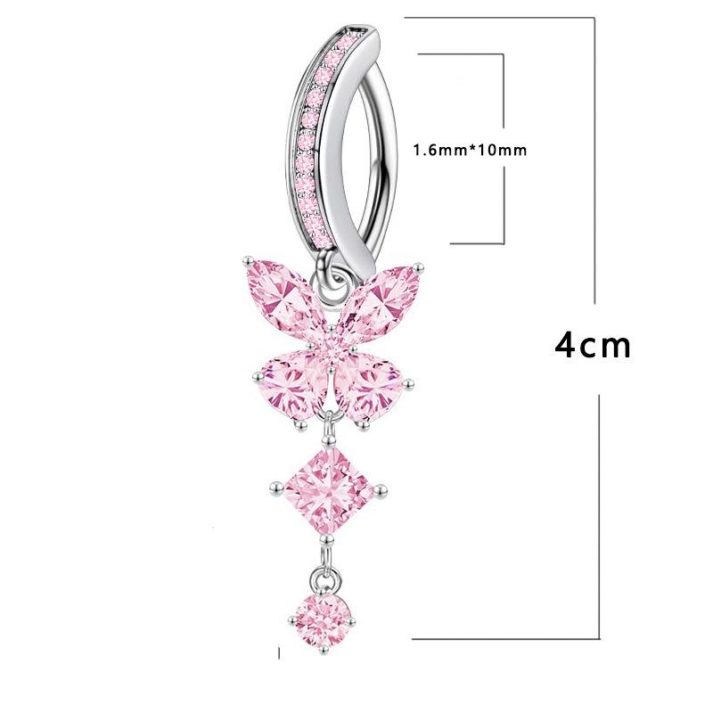 Fashion Exquisite Butterfly Belly Button Sexy Body Piercing Jewelry For Women Zircon Navel Barbell Fashion Belly Rings Gifts
