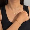 Rugby Love Cross Necklace & Bracelet Set, Sports-style Niche Design Jewelry
