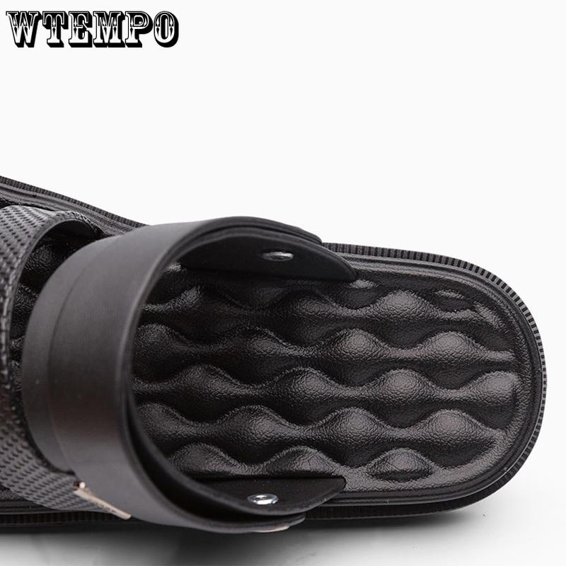 WTEMPO Sommer-Sandalen für Herren, lässig, dicker Boden, weicher Boden, rutschfest, für den Innenbereich, modische Wanderschuhe, Strandschuhe für den Strand im Freien