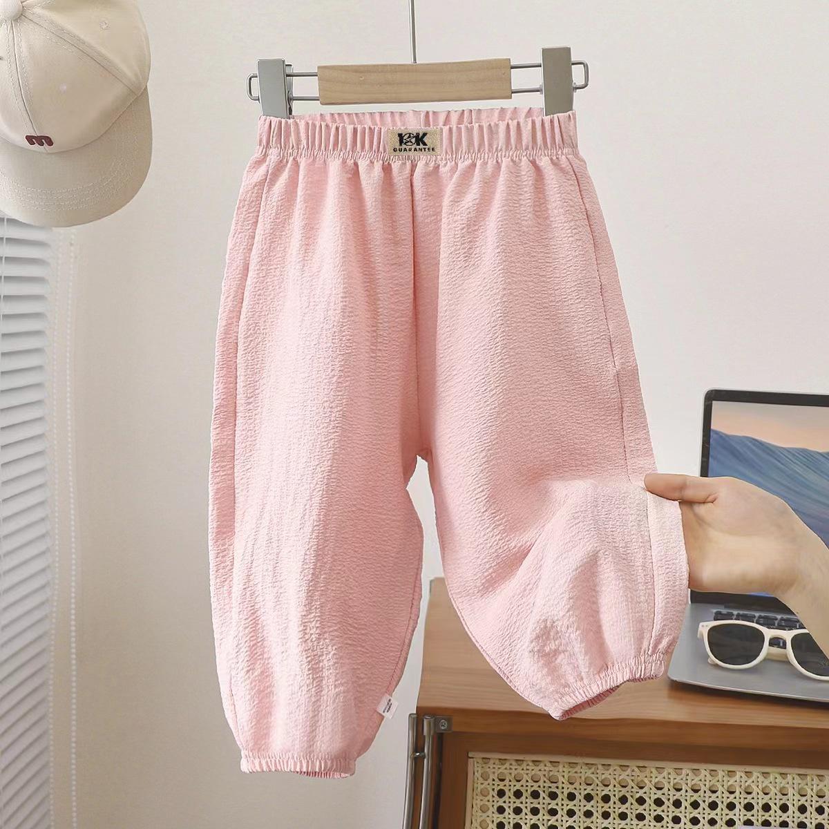

Children s Lightweight Mosquito-Proof Harem Pants for Boys – Comfortable Summer Fashion Pants for Toddlers and Babies 80 cm рожевий