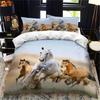White Horse Bedding Set Boys Girls Twin Queen Size Duvet Cover Pillowcase Bed Kids Adult Fashion Home Textileextile