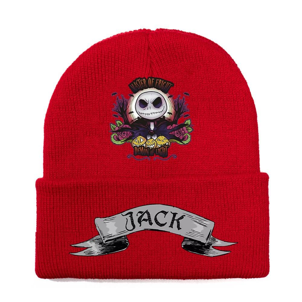 Jack Pumpkin Prince Knit Hat Colorful Halloween Print Unisex Winter Warm Cap
