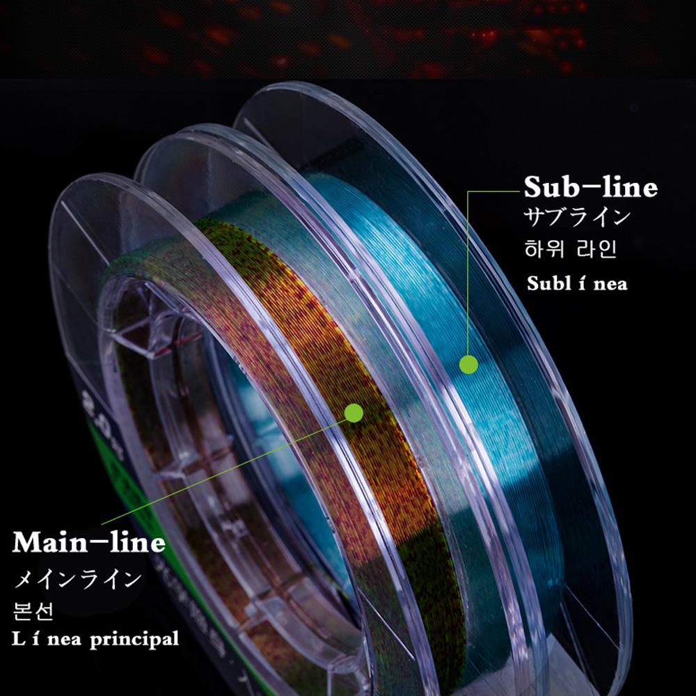 Neue Unsichtbare Karpfenangelschnur 50m Haupt-/Unter-Sprenkelschnüre Superstarke Nylon-Fließenschnur Sinkende Fluorocarbon-Ausrüstung 0.4-5#