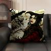 M-Marilyn Manson Rock Cushion Cover Natural Linen Organic Fabric Double-Sided Printing Sofa Home Decor Gift Pillow Case
