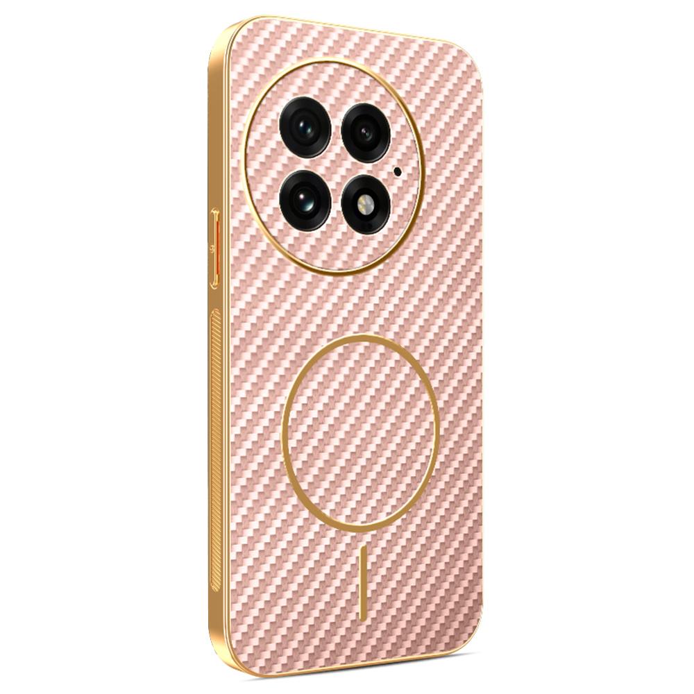 For OnePlus 13 Phone Case Carbon Fiber Textured Electroplated TPU Back Cover