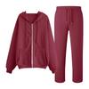 Women's Fashionable Loose Shoulder Sleeves Hoodie And Pants Two-Piece Set