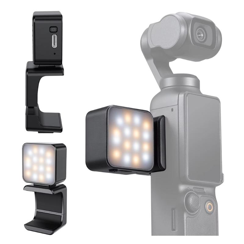 Photography Light Fit for Pocket 3 Adjustable Brightness Soft Lighting Auxiliary LED Fill Light Type C Rechargeable