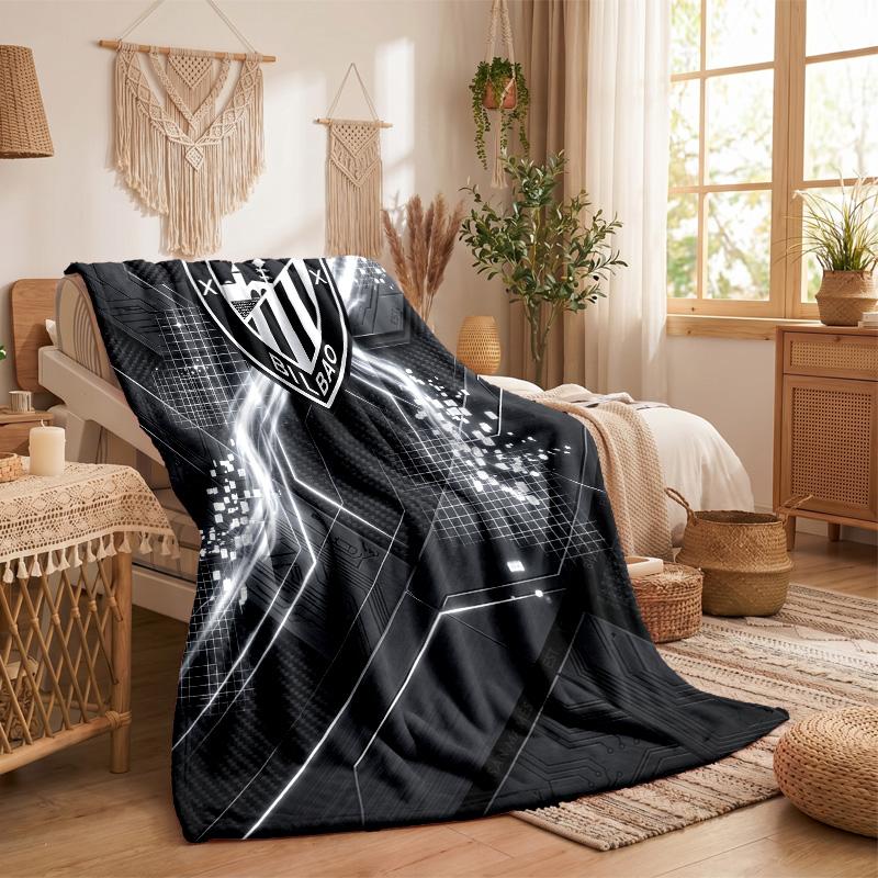 Athletic Bilbao Football Print Flannel Blanket Soft Warm Sofa Bed Throw Blanket For Home Office Bedroom