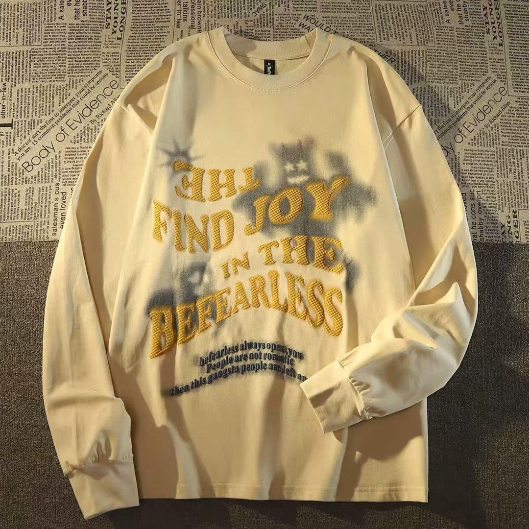 

Мужская толстовка с капюшоном весной и осенью, свободная и модная универсальная куртка с буквенным принтом, мужская толстовка с длинными рукавами, повседневный топ 3XL абрикосовый