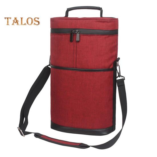 Сумка-тоут для вина на 2 бутылки герметичная изолированная сумка-холодильник для вина портативная дорожная сумка для вина с ручкой и плечевым ремнем для путешествий пикника пляжа красный 1980₽