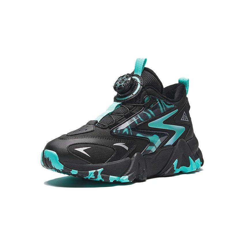 Anta Kids Summit 2.0 Non-Slip Shock Absorbing Durable Casual Shoes Kids Sneakers Black Fluorescent-Green 312246973H-13