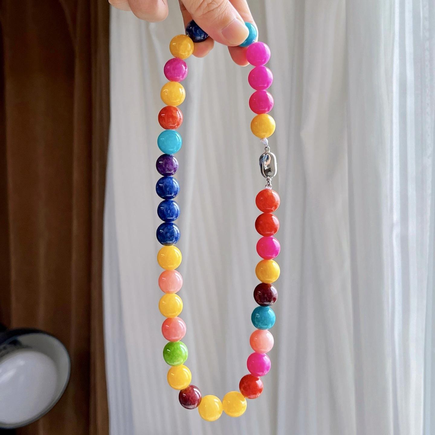 Summer Colorful Quartz Rock Duobao Necklace