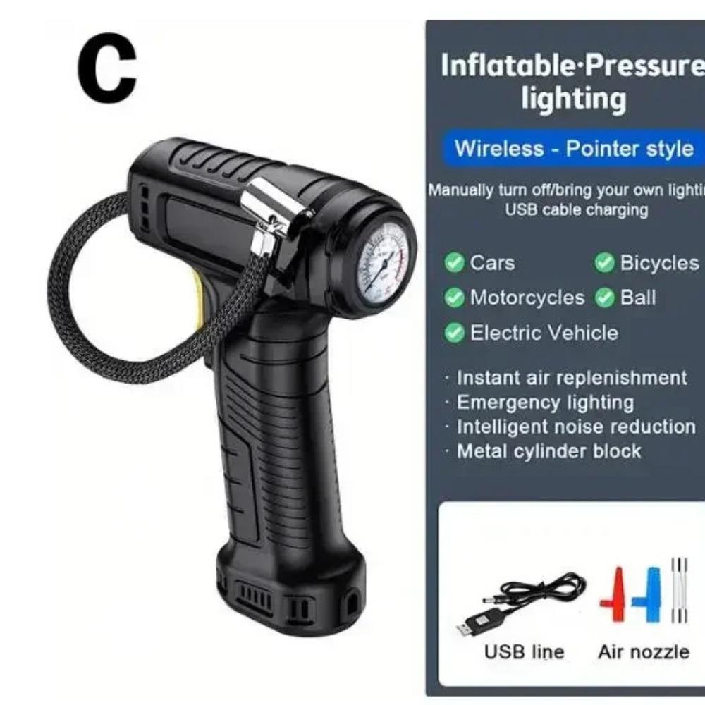 1pcs 120W Handheld Air Compressor Wireless/Wired Inflatable Pump Portable Air Pump Tire Inflator Digital for Car Bicycle Balls