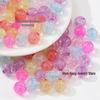 Transparent Cracked Acrylic Beads for DIY Jewelry - Round Loose Beads for Bracelets & Pendants