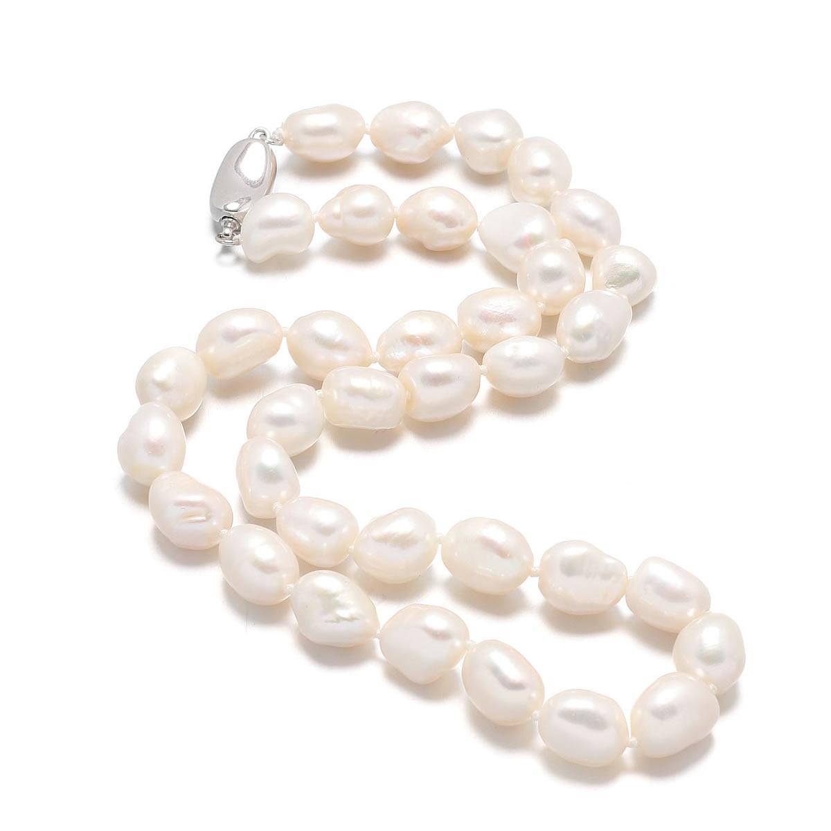 

Жемчужное ожерелье Искусственный жемчуг 10-11 мм для женщин Подарок на день рождения Ожерелье 42 см 10-11mm белый