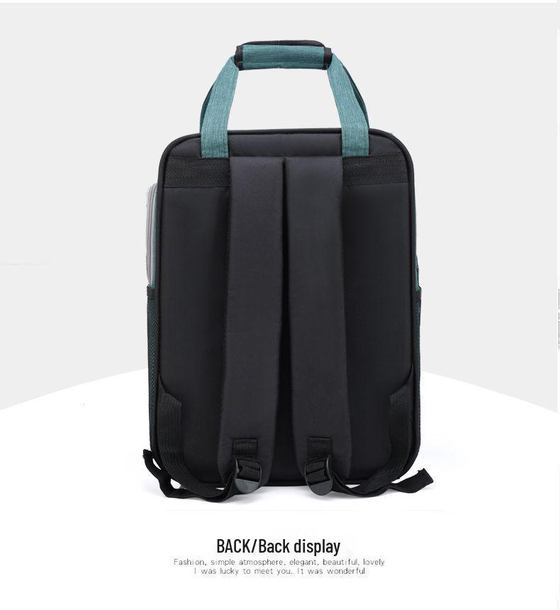 Large Capacity Portable Pet Backpack - Breathable, Foldable Double-Shoulder Bag for Cats and Dogs
