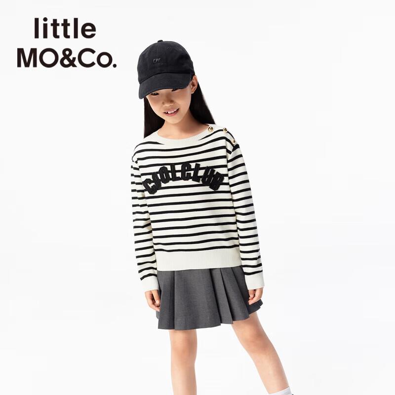 little MO&Co. Unisex Kids  2025 Autumn Striped Pullover Sweater 150