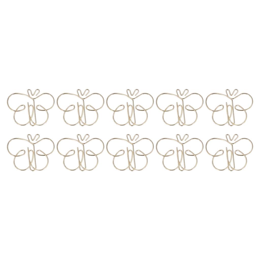 50pcs Golden Butterflies Paper Clips Electroplating Process Anti Rust Animal Shapes Paper Clips Anti