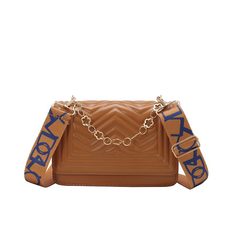 ashion temperament simple small bag women's new fashion women's bag autumn and winter wide shoulder strap trendy shoulder messenger bag