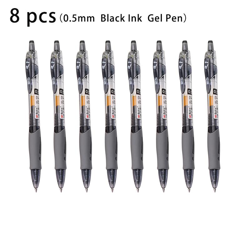 M&G 4pcs/8pcs 0.5mm Black Blue Dark Blue Red Ink Gel Pen Signing Pen School Supplies Office Supplies Stationery Gift