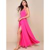 Foreign Trade Order Lu's Sexy Bib Type Sling Backless Elegant Split Chiffon Vacation Dress Long dress Formal Dress