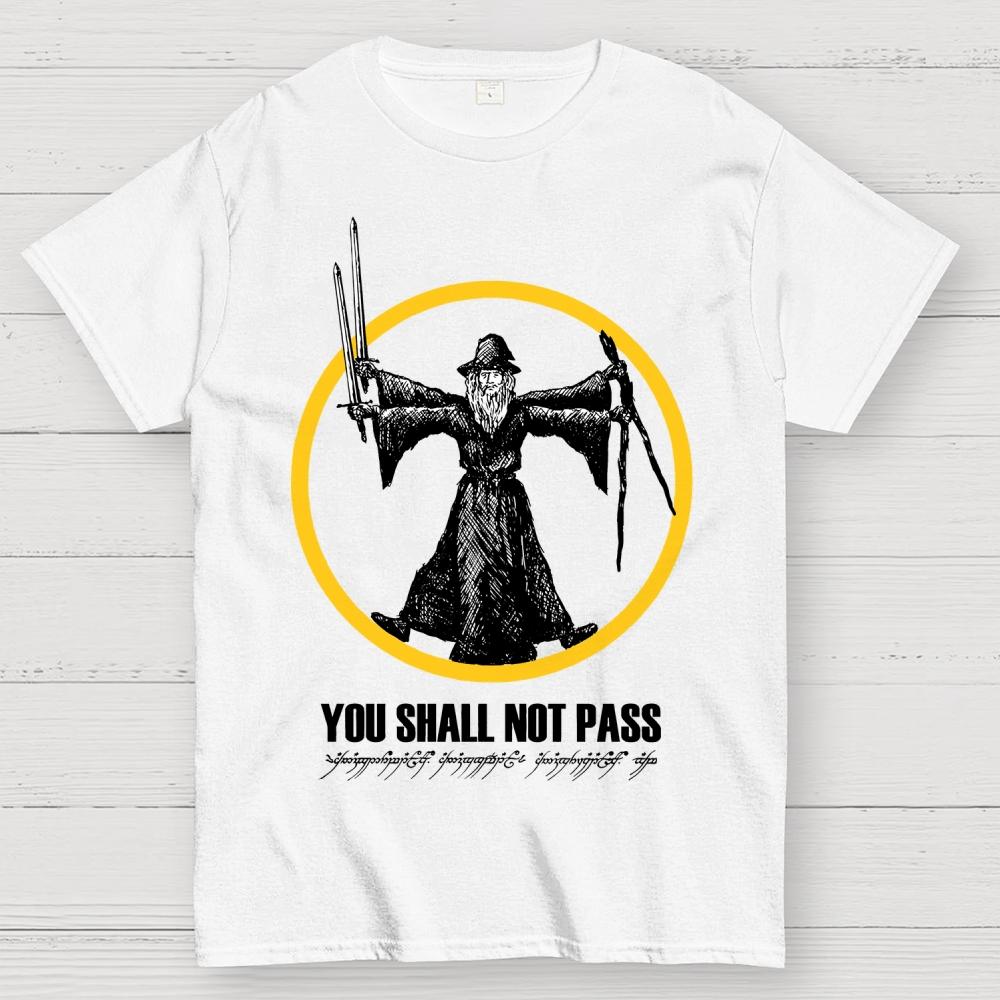 Vitruvian Gandalf- You Shall Not Pass Geek Cotton T-Shirt