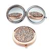 Miroir Compact Voyage Exquis Outils de Maquillage Rond Portable Pliant Miroir de Maquillage à Mettre dans la Poche Miroir Double Face