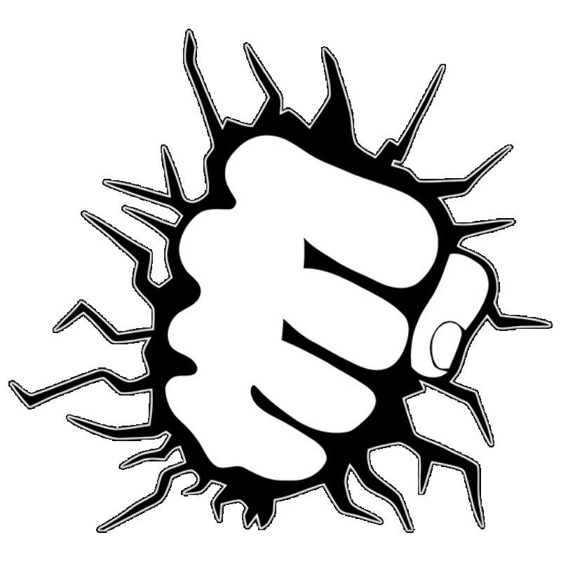 Black T Shirt with Fist Breakthrough Graphic Design for Casual Wear