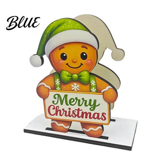 Gingerbread Man Table Ornament Wooden Christmas Napkin Holder, And Deer Design, Xmas Gift for Home Decorative Vertical Paper Towel Storage Kitchen