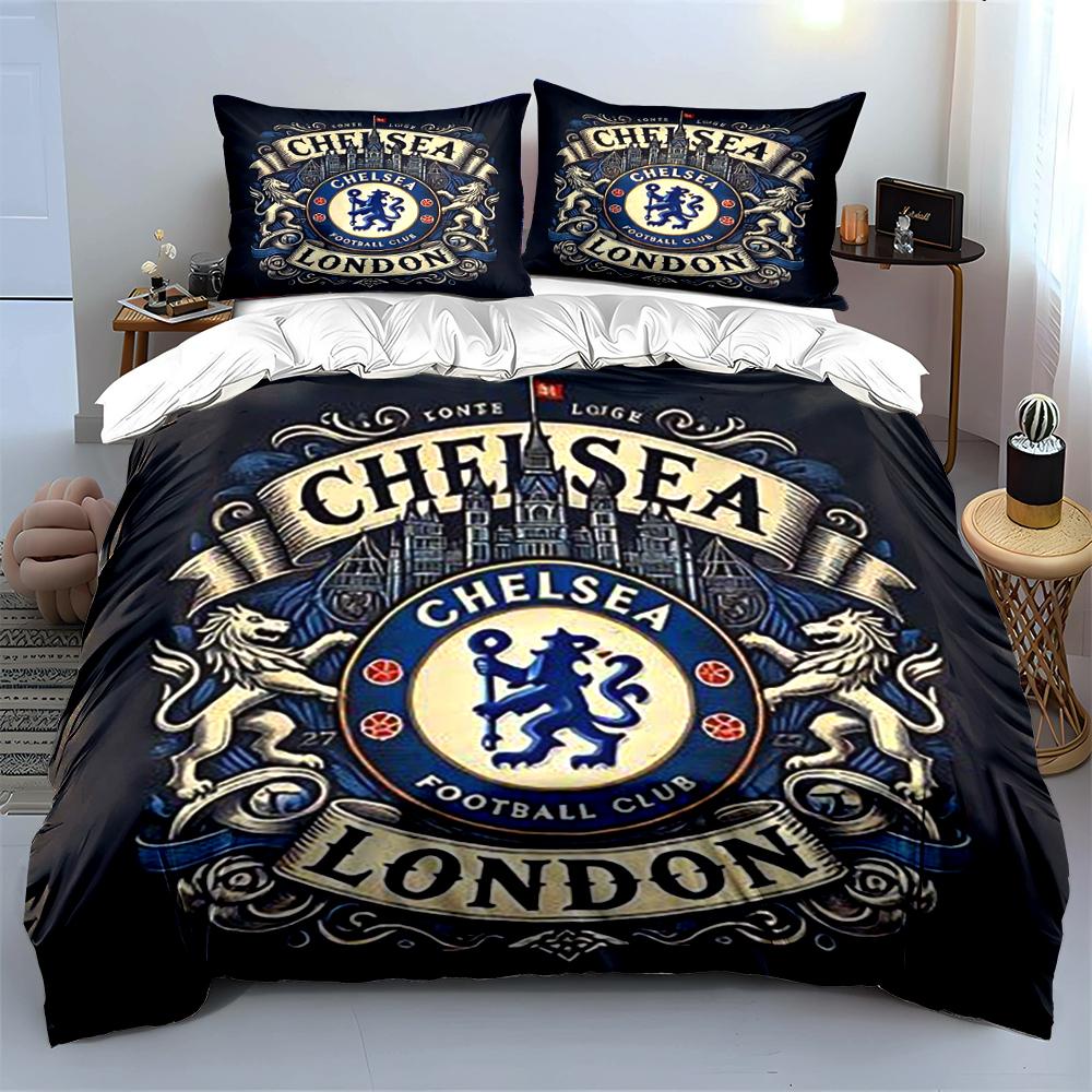 Chelsea Football Club Povlečení Sada Povlečení Potah na peřinu Sada potahů na peřinu Povlaky na polštáře Domácí dekorace (1 * Povlak na peřinu 2 * Povlaky na polštář, bez náplně do peřiny)