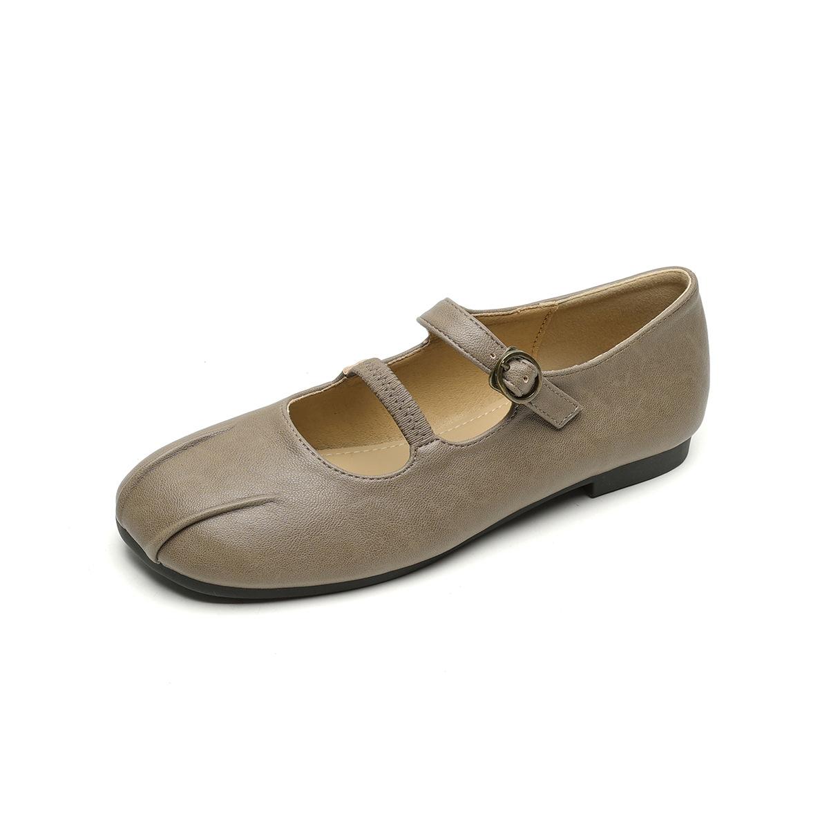 

Модные туфли мэри джейн с двойным ремешком, женские мокасины больших размеров 35-43, дизайнерские плиссированные кожаные балетки, женские лоферы на мягкой подошве 35 серый