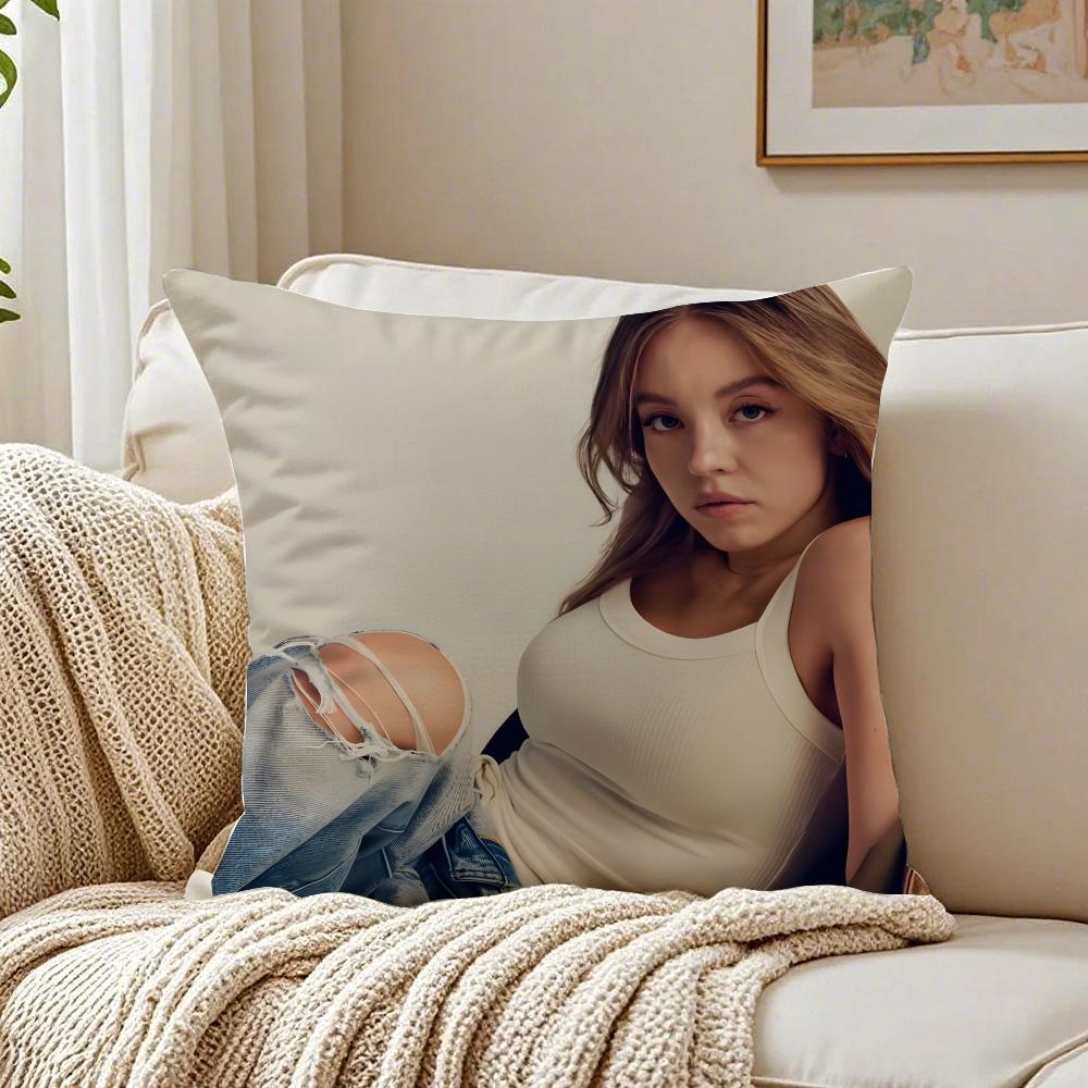 actor bold SSydney SSweeney Cushion Cover Pillowcase Antidustmite living Room Sofa Decor Cushion Room