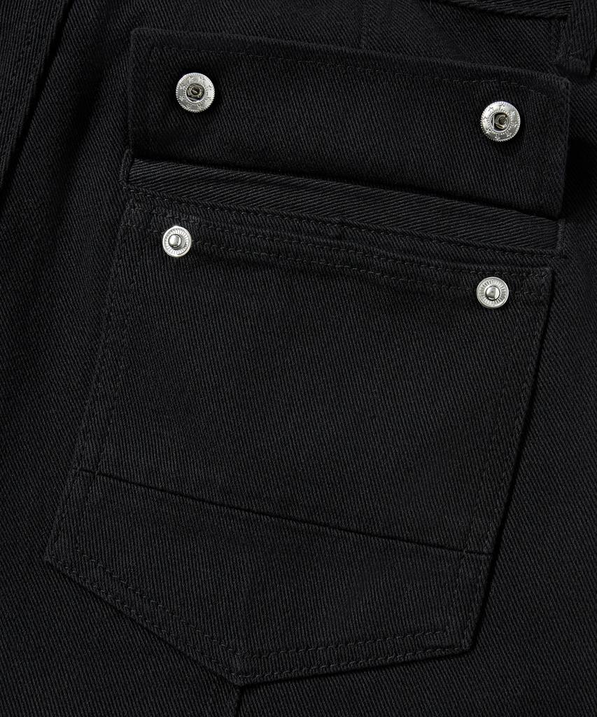 Beodeonteu Curved Cut Multi-Dart Wide Twill Pants [Black]