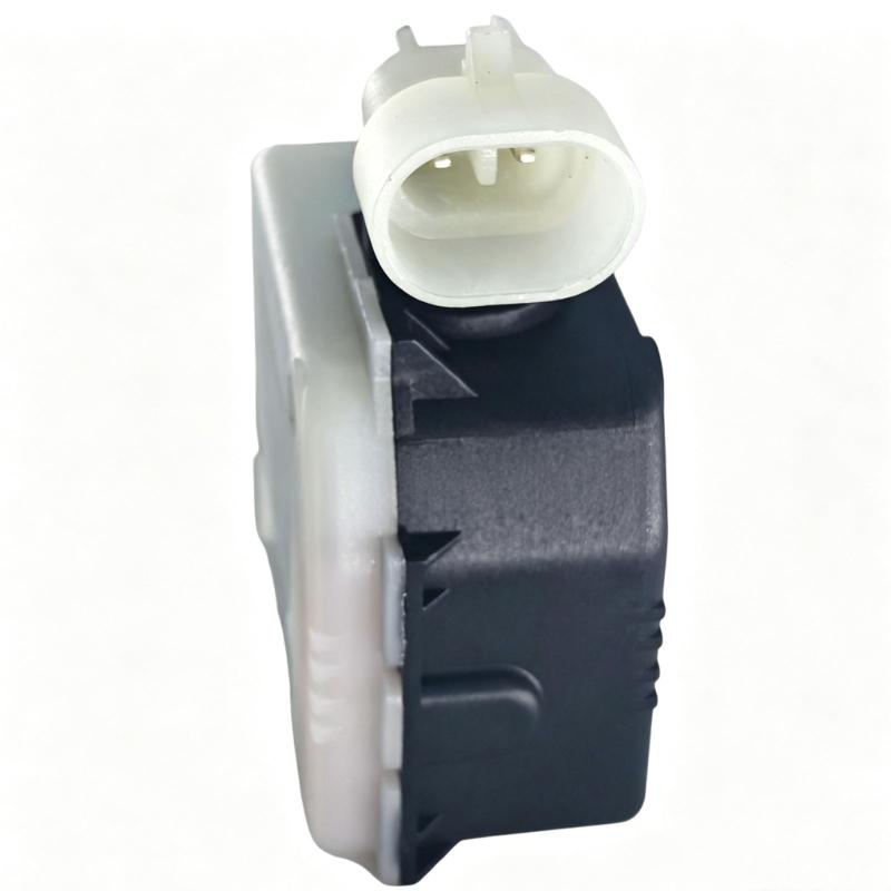 Front-Trunk Hood Lock Actuator Motor with Black Engineering-Plastic Housing and Ribbed Cylindrical Actuator End for Opening and Closing Repair Work