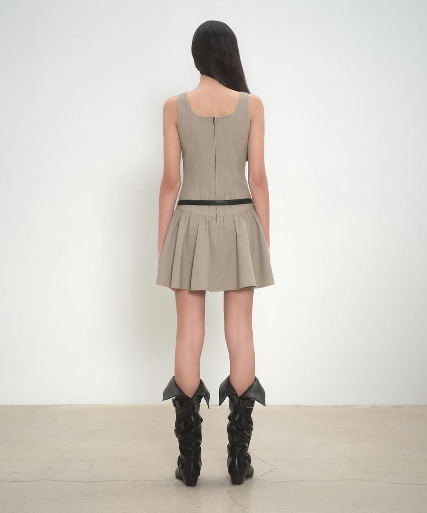 Musinsa Standard Woman Women'S Cotton Flare Mini Dress [Grayish Beige]