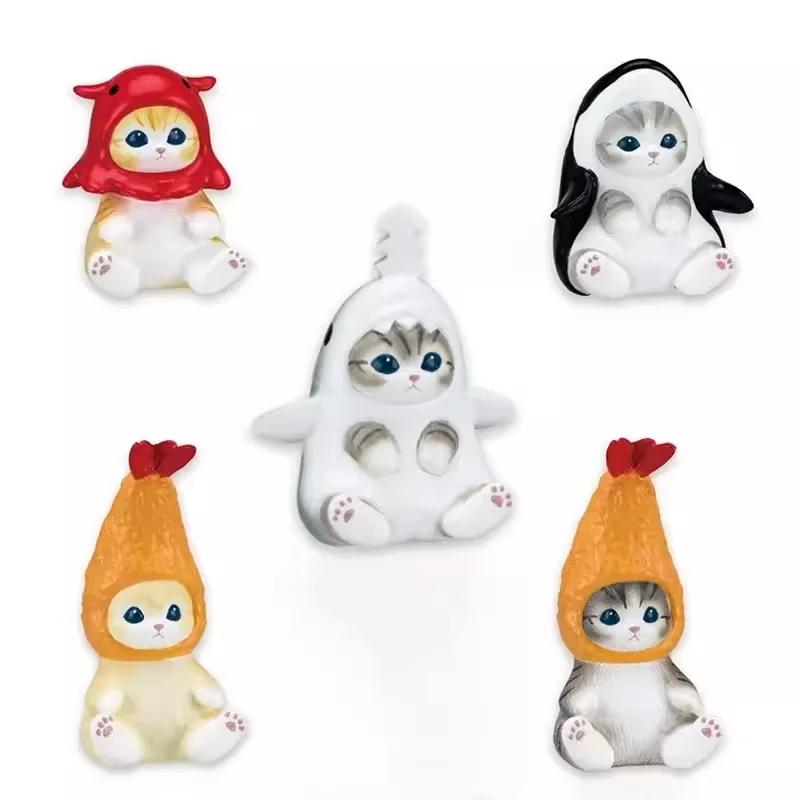 In Stock Mofusand Ebi Nyan Shark Cat Marine Animals Series Cat Kawaii Action Figures Desktop Decoration Birthday Present