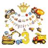 1st Birthday Construction Vehicle Balloon Set: 3D Party Decoration